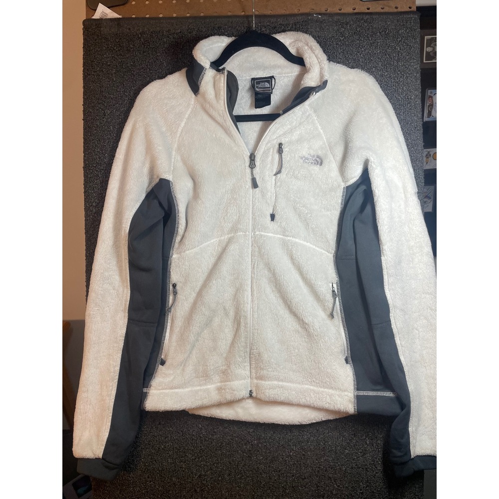 The North Face Summit Series Fleece Jacket Womens M White Gray Full Zip Soft